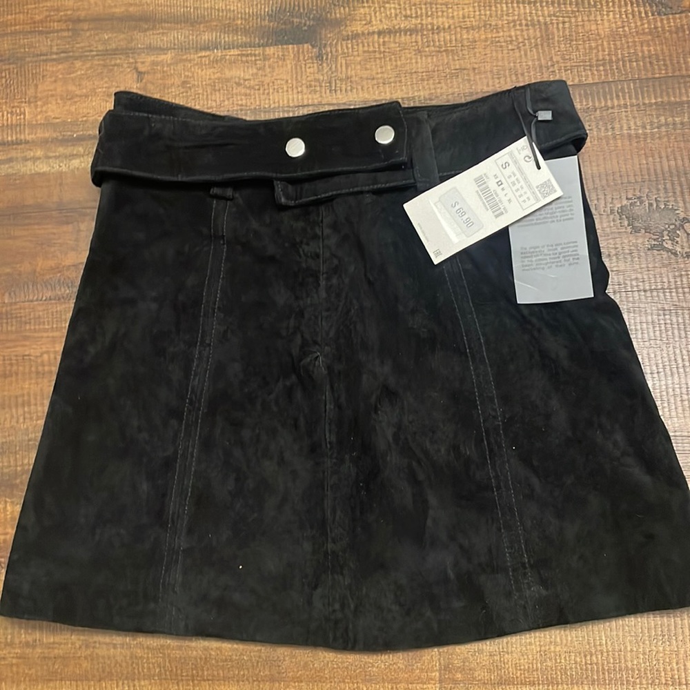 NWT Zara suede black mini skirt
